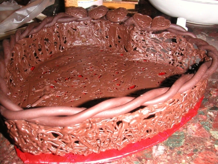 Handmade Chocolate Lace Basket