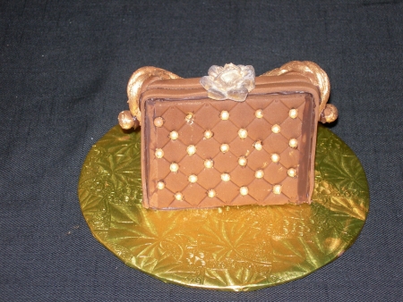 Chocolate Purse w/ Gold Beads