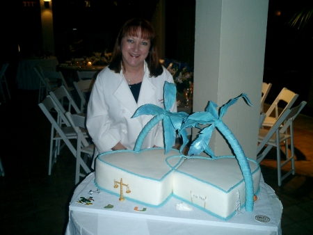 Darleen w/ Fondant Hearts & Sugar Palm Trees Cake