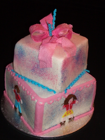White Chocolate Fondant Grandchildren Chocolate Ganache Cake