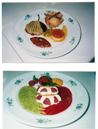 Multiple Pear Dessert (top) & Raspberry Napolean (bottom)