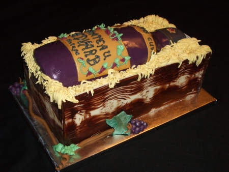 Single Wine Bottle Cake w/ Chocolate Crate