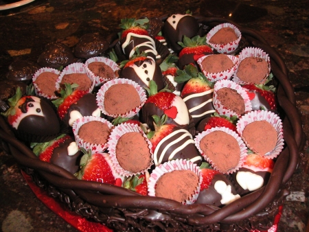 Strawberries & Homemade Truffles
