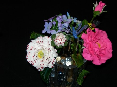 Sugar Flower Bouquet ,  Bee,  & Dragon Fly